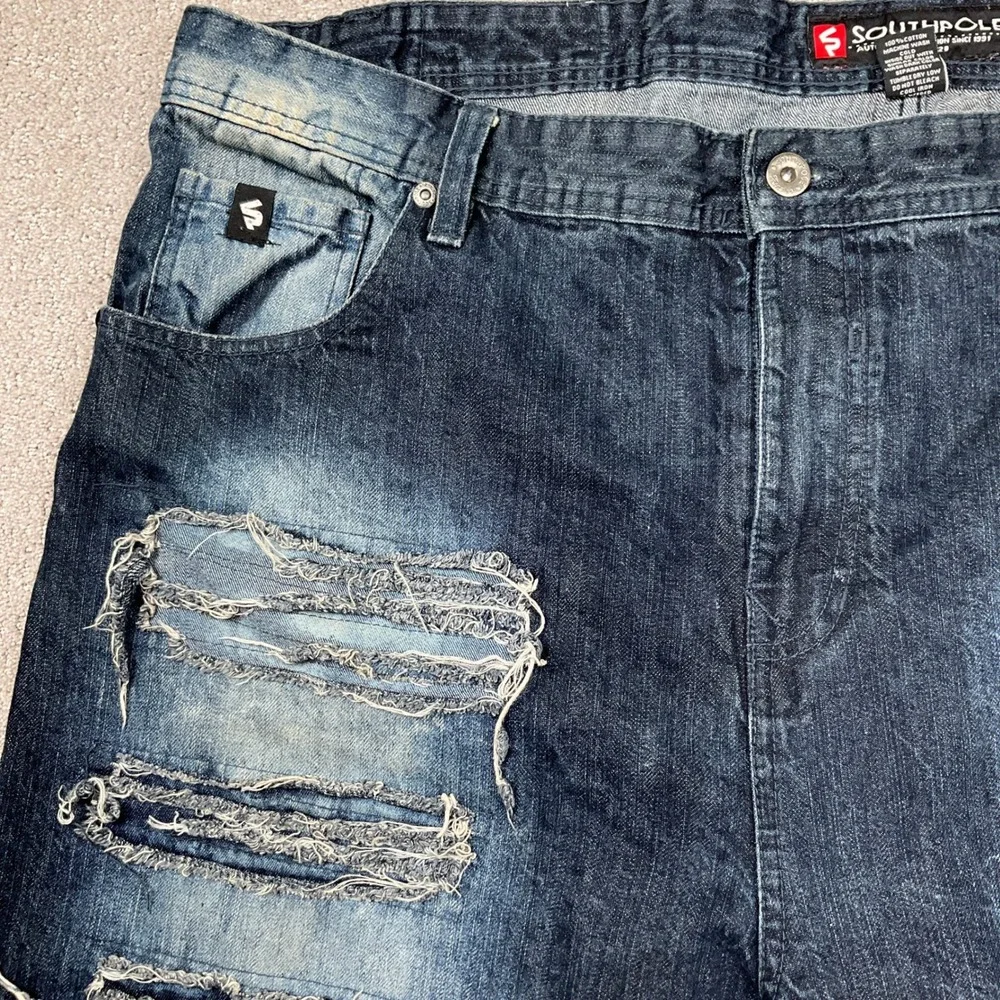 Southpole Jeans Mens 44 Blue Fade Distressed Shredded‎ Streetwear Y2K Denim